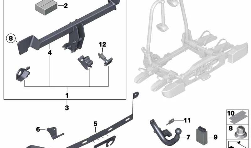 Tampa de fechamento para BMW 3 E90 Series, E91, E92, F30, F31, 5 F07 Série, F10, F11, Série 6 F06, F12, F13, X3 F25, X4 F26, X5 F15, F85, X6 F16, F86, Z4 E89, (OEM 82712157718). BMW original