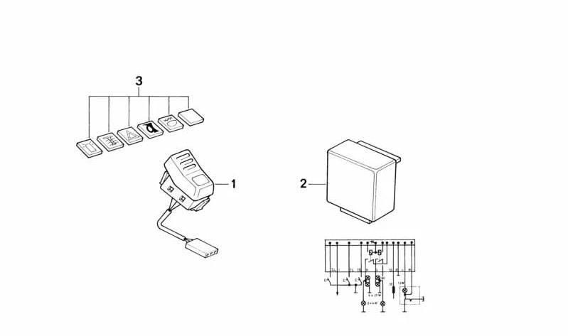 Relè dell'interruttore della luce 61311459224 per motociclette BMW R 80 GS, R 100 GS, K 100 Rs, K 1100 Rs, K 75 ... e altro. BMW MOTORAD originale.