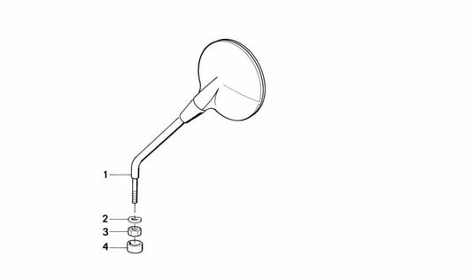 Espejo retrovisor izquierdo OEM 51162307769 para motos BMW R1150GS, K1200RS, R1100S... y más. Original BMW Motorrad.
