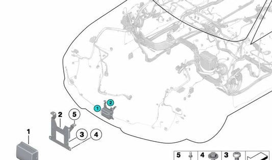 OEM -Sensorunterstützung 66316864380 für BMW F22, F23, F30, F31. Originalunterstützung für den Active Assistance Sensor (ACC). Original BMW Stück.