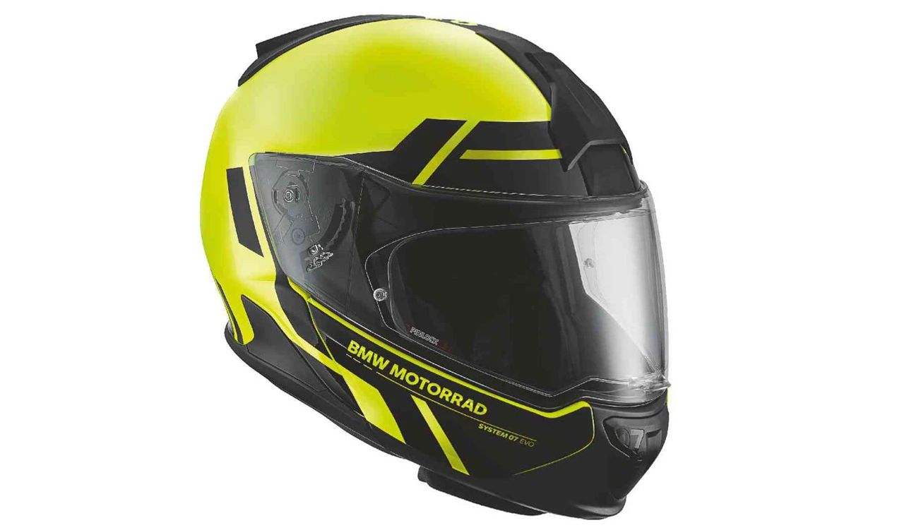 Casco System 7 Carbon Evo Spectrum Fluo talla 62/63 OEM 76315A751A5 para todas las motos BMW. Original BMW Motorrad.