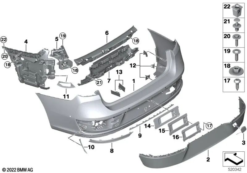 Lower molding for BMW 7 Series G70 (OEM 51129853569). Genuine BMW.