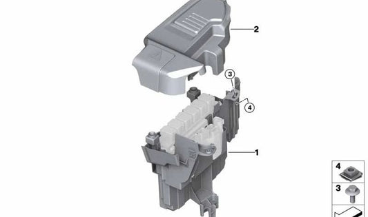 Soporte de sujeción OEM 12908632555 para BMW G20, G21, G26, F97, F97N, G01, G01N, G08, G08N, F98, F98N, G02, G02N. Pieza original BMW.