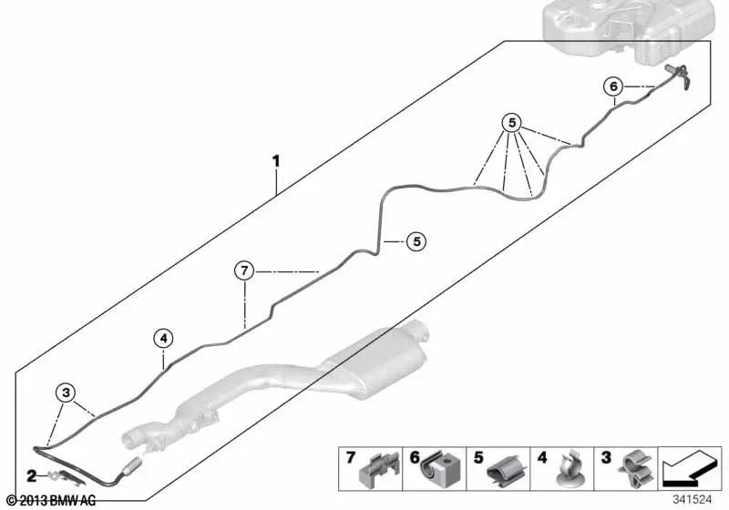 Dosierleitung para BMW F34N (OEM 16197407242). Original BMW