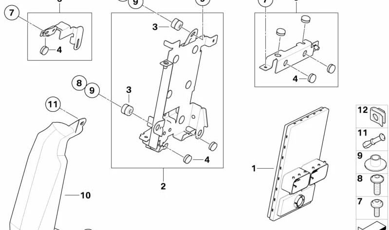 Support du système électronique central OEM 61357690219 pour motos BMW HP2 Enduro, HP2 Megamoto. BMW Motorrad d'origine.