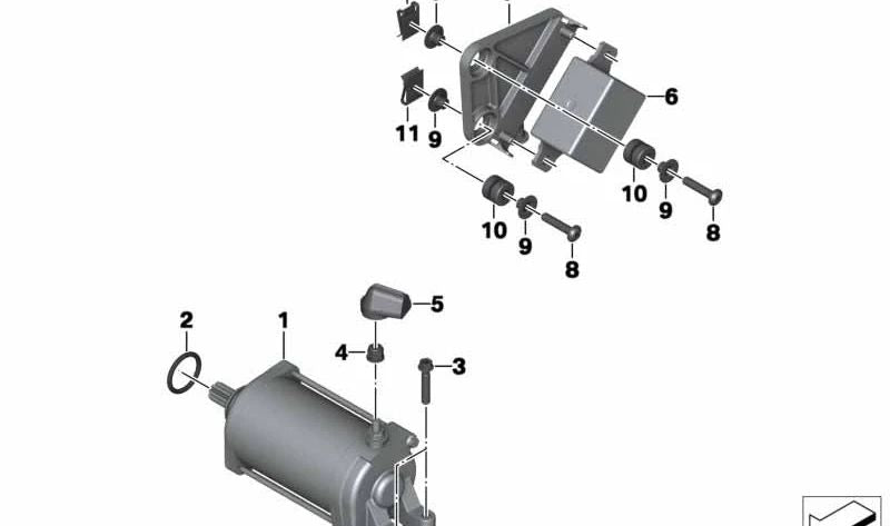 Soporte relé de arranque OEM 61138522348 para BMW Motorrad F 700 GS (FK70), F 800 GS (FK72), F 800 GS Adventure (FK75). Compatible con modelos 2012–2018. Pieza original BMW Motorrad.