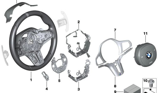 Upper Steering Wheel Cover for BMW 2er G87, 3er G80, G81, 4er G82, G83 (OEM 32309503189). Original BMW