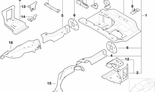 Arrière droit longitudinal OEM 41117015860 pour BMW E46. BMW d'origine.