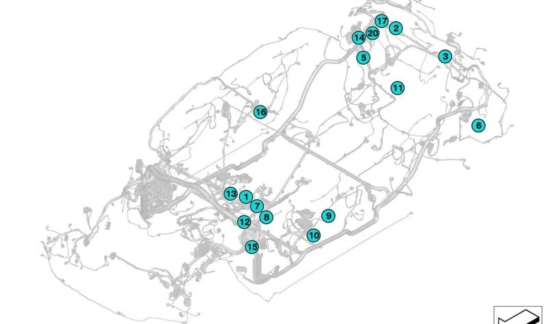 Conector elétrico OEM 61139356549 Para BMW F40, F70, F44, G87, G20, G21, G28, G80, G81, G22, G23, G26, G82, G83, G61, G61, G68, G16, G70, G16, G16, U11, U12, F39, U10, G45, G05, G18, F95, G06, F96, G07. BMW original.