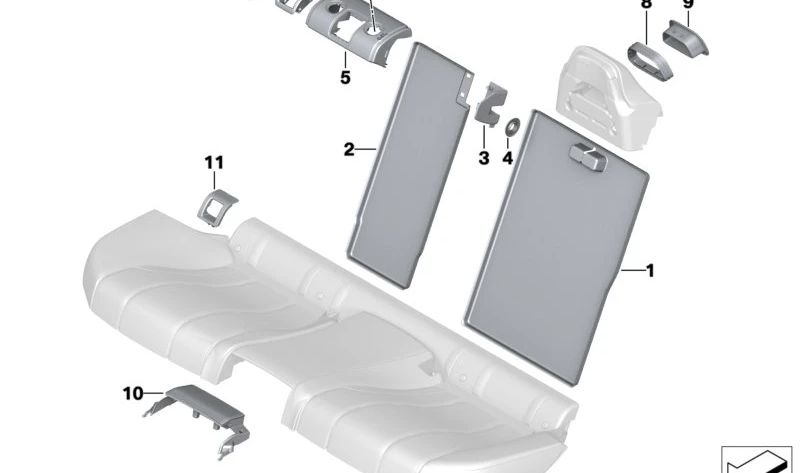 Embellecedor cerradura cinturón OEM 52207436800 para BMW F90, G30, F93, G16. Original BMW.