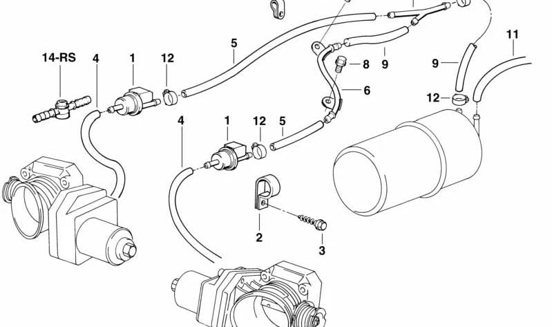 Tubo de ventilación OEM 13531720187 para BMW E32 750i, 750iL. Compatible con motores M70. Original BMW.