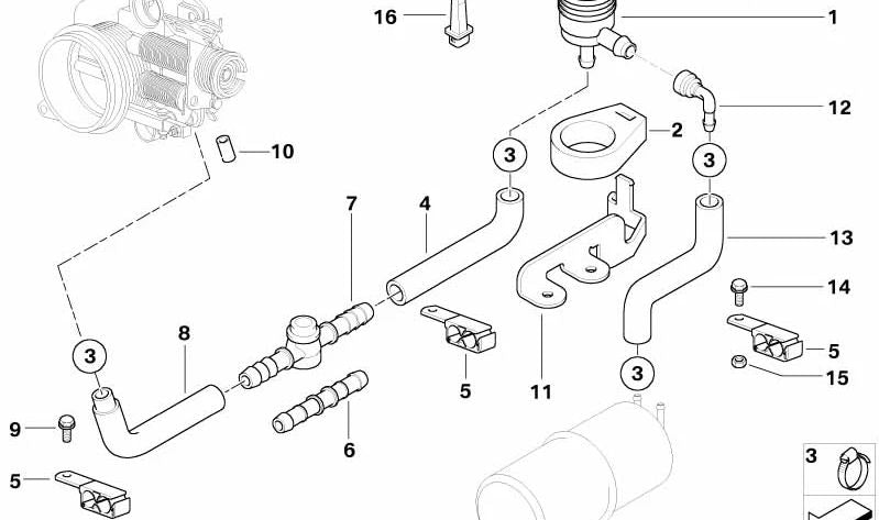 Manguito de admisión OEM 13901742944 para BMW E38 (725tds) de 1995 a 2001. Original BMW.