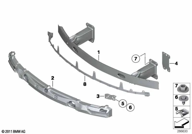 Placa de distancia para varios modelos/series de BMW (OEM 51647233749). Original BMW