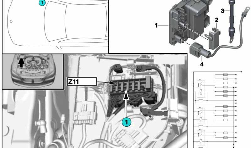 Cable adaptador OEM 12517599335 para BMW F07, F10, F11, F18, F06, F12, F13, F01, F02. Original BMW.