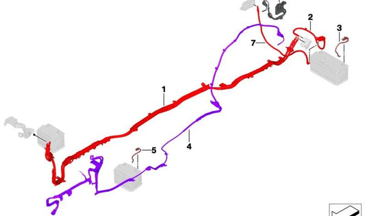 Cabo de alimentação OEM 61125A06660 para BMW X5 (G05, G05N), X6 (G06, G06N) e X7 (G07, G07N). BMW original.