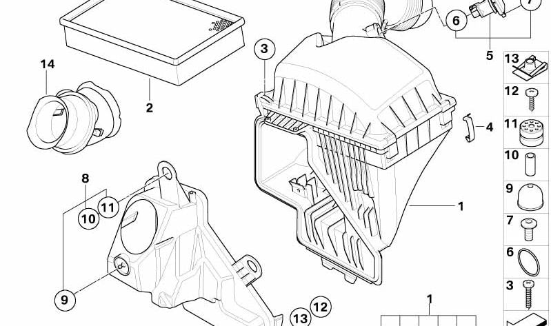 Silenciador de admisión OEM 13717539194 para BMW E65, E66. Original BMW.