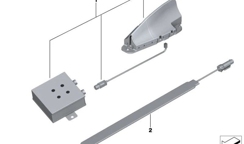 Antena oculta TETRA OEM 65208093542 para BMW F45, F46, G31, G32, F48, F15, F16. Compatible con sistemas de comunicación TETRA. Original BMW.