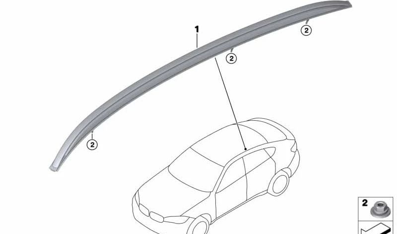 Barras de techo en negro brillante (izquierda) OEM 51137342197 para BMW F16, F86. Original BMW.