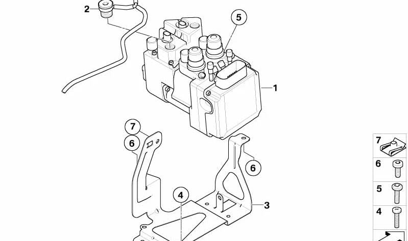 Soporte modulador de presión OEM 34517677083 para BMW Motorrad K1200LT (KK58). Compatible con modelos fabricados entre 01/2004 y 05/2009. Original BMW Motorrad.