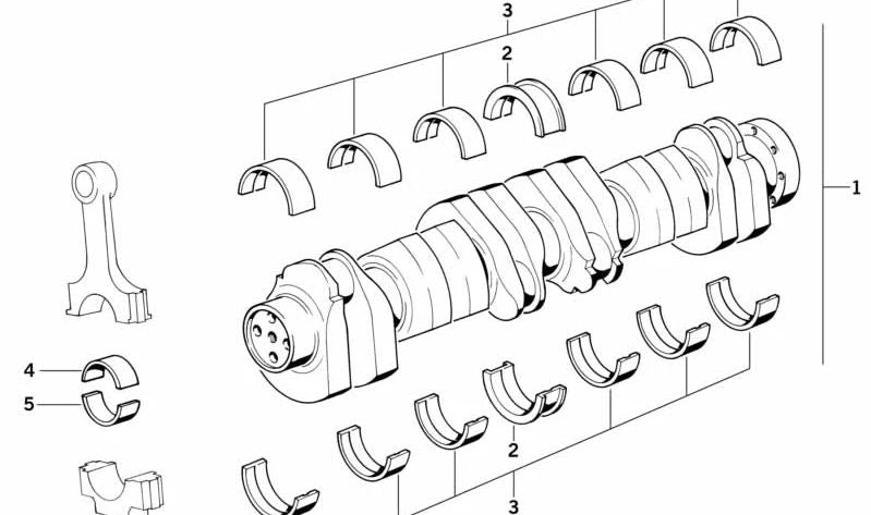 Cuscinetti della guida rossa per BMW 5 E12 E12, E28, E34, 6 E24 Serie, 7 E23, E32 (OEM 11211261033). BMW originale