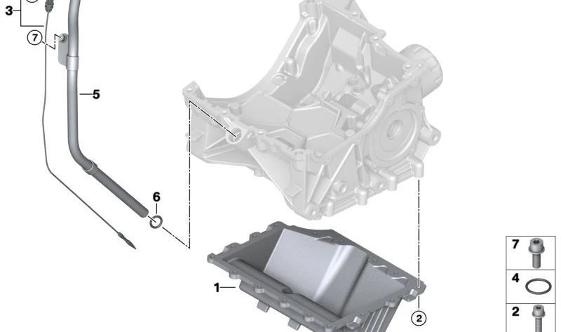 Cárter de aceite OEM 11138543831 para BMW i3 (I01, I01N). Repuesto original BMW.
