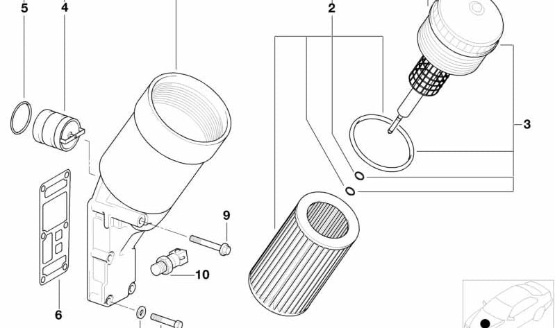 Interruptor de presión de aceite OEM 12618611273 para BMW E81, E87, F20, F30, E60, i3... y más. Original BMW.