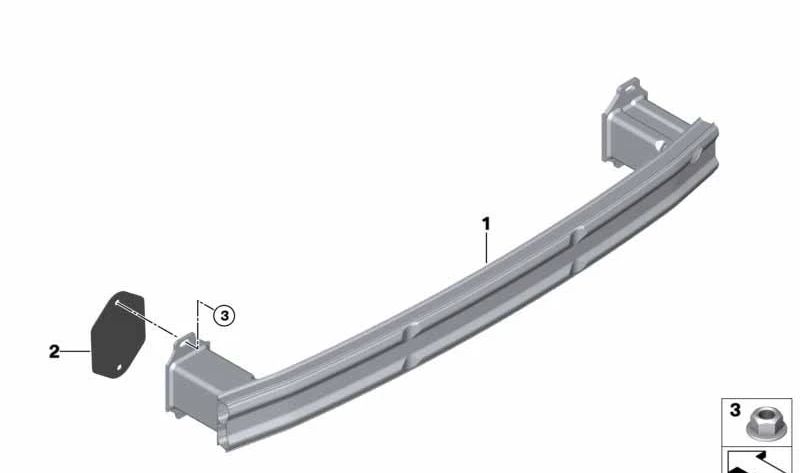 Soporte paragolpes trasero OEM 51127426444 para BMW F39. Original BMW.