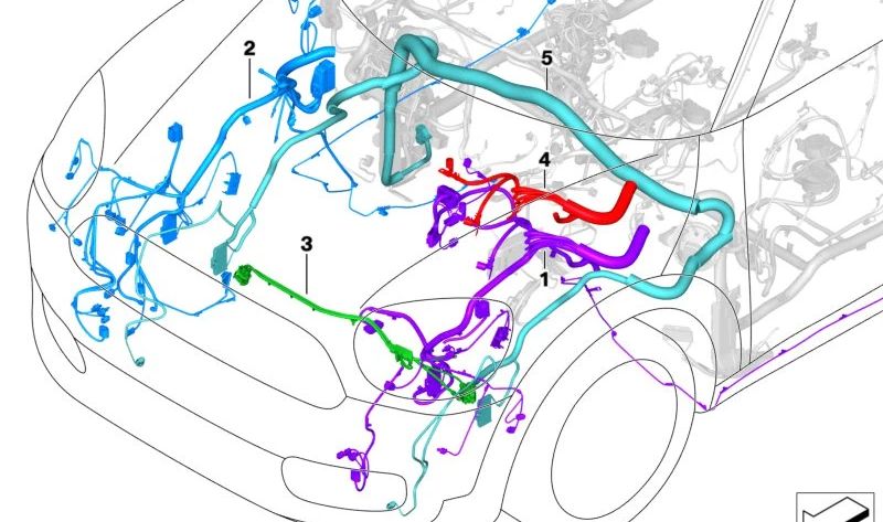 Fiação para LED Leights OEM 61118808706 para Mini F60 (Cooper, Cooper S). Compatível com modelos de 2016 a 2024. Mini original.