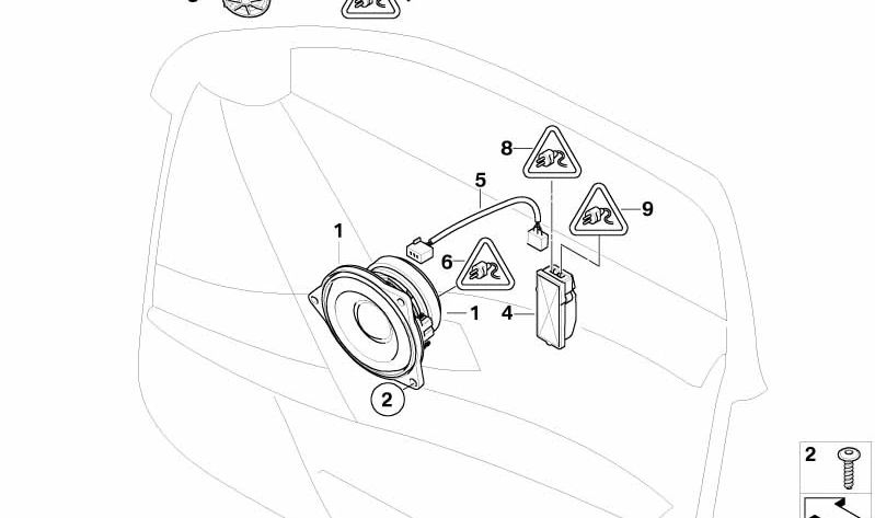 Altavoz central coaxial Individual Audio OEM 65137838904 para BMW E90, E91, E92, E93, E60, E61, E70, E71, E72. Repuesto original BMW para sistema de sonido High-End Individual.