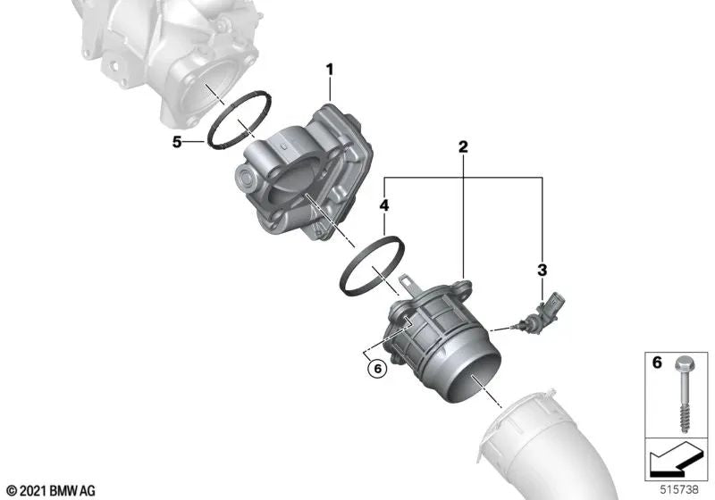Junta para BMW Série 2 U06, X1 U11, U12 (OEM 13715A35482). BMW original