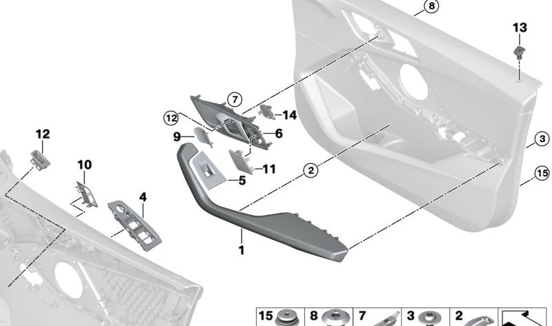 Beeve o fechamento da porta frontal esquerda para BMW F40, F70 (OEM 51417949953). BMW original