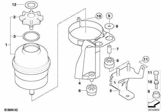 Suporte de caixa de óleo OEM 32416760250 para BMW Série 5 E60, E61, Série 6 E63, E64... e muito mais. BMW genuíno.