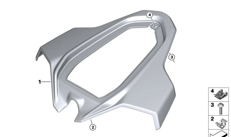 Embellecedor trasero central OEM 46637924423 para BMW Motorrad S 1000 RR (SK66, SK67, 0P21, 0P23). Original BMW Motorrad.