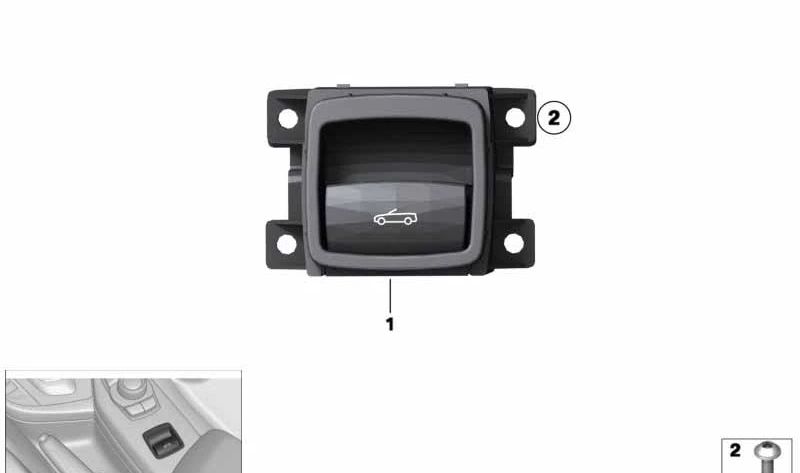 Interruptor techo descapotable OEM 61316832922 para BMW Serie 2 F23 (218d) modelos compatibles: F23 11CL, 12CL, 2L51, 2L52, 2L61, 2L62, 2N51, 2N52, 2N61, 2N62. Original BMW.