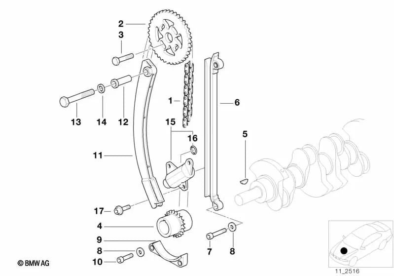 Junta Tórica para BMW Serie 3 E36, E46, Serie 5 E34 (OEM 11121247857). Original BMW