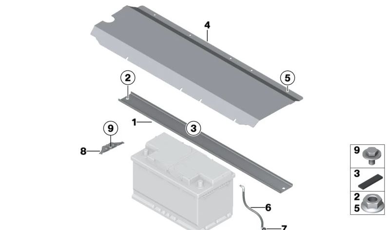 Assembly support (Halteschiene) OEM 61217612860 for BMW F20, F21, F22, F23, F87, F30, F31, F34, F80, F32, F33, F36, F82, F83, E70, F15, F85, E71, F16, F86. BMW original.