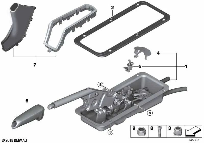 Cubierta del Freno de Mano para BMW Z4 E85, E86 (OEM 34427055784). Original BMW