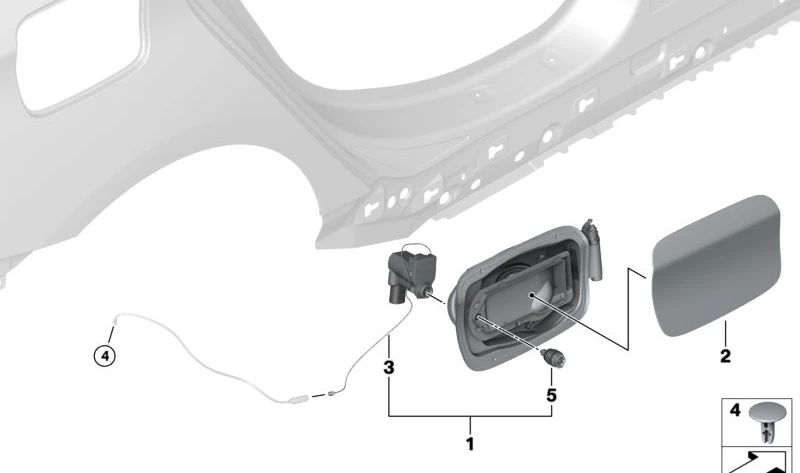 Tapa de llenado imprimada para BMW Serie 2 F46, F46N (OEM 51177332407). Original BMW
