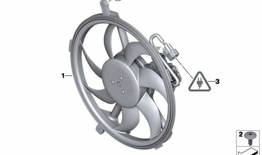 Cerco de ventilador con ventilador OEM 17428509990 para MINI R56 LCI, Clubman R55 LCI, Cabrio R57 LCI, Coupé R58, Roadster R59, Countryman R60, Paceman R61. Original MINI.