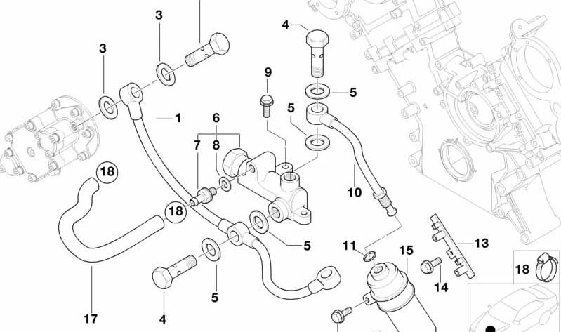Cabo de conexão para BMW Série 5 E39, Z8 E52 (OEM 11361407878). BMW original