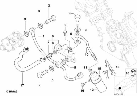 Anillo obturador toroidal OEM 11361407956 para BMW Serie 5 (E39) y Z8 (E52). Original BMW.