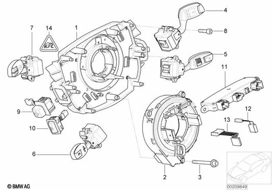 Interruptor de limpiaparabrisas OEM 61316959987 para BMW Serie 7 E65, E66, E67 (2002-2008). Original BMW.
