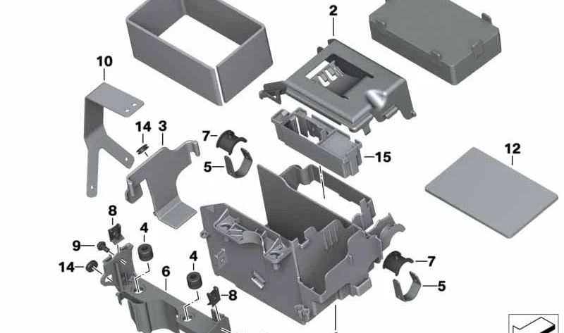 Soporte de batería OEM 61218533308 para motos BMW R1200GS, R1200GS Adventure, R1200RT, R1200R, R1200RS... y más. Original BMW Motorrad.