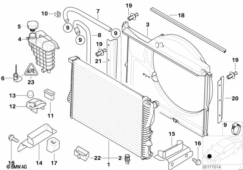Carenado del Ventilador para BMW Z8 E52 (OEM 17112229122). Original BMW.
