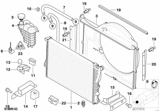 Carenado del Ventilador para BMW Z8 E52 (OEM 17112229122). Original BMW.