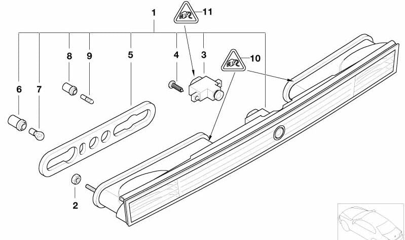 Porte arrière pour BMW E65, E66 (OEM 61316938643). BMW d'origine.