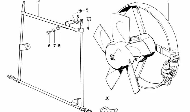 Prise en charge du condenseur OEM 41118137331 pour la série BMW 5 E34 (Modèles: 518G, 518i HA11, HA12, HA21, HA22, HA31, HA32, HA41, HA42, HG11). BMW d'origine.