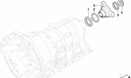 Brida de salida OEM 24207521971 para BMW E90, E91, E92, E93, E60, E61, E63, E64, E65, E66. Original BMW.