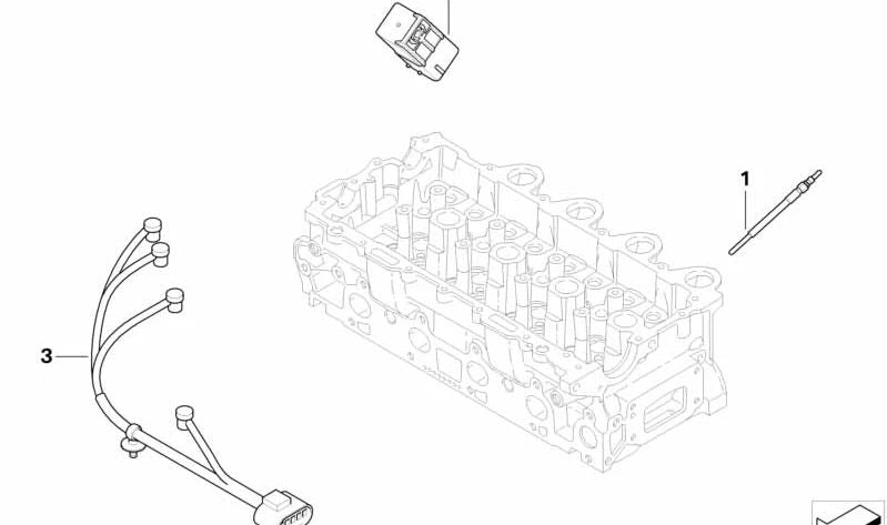 Bujía de precalentamiento OEM 12237806041 para MINI R55, R56 (Cooper, One) con motor diésel. Compatible con versiones manuales y automáticas. Original MINI.