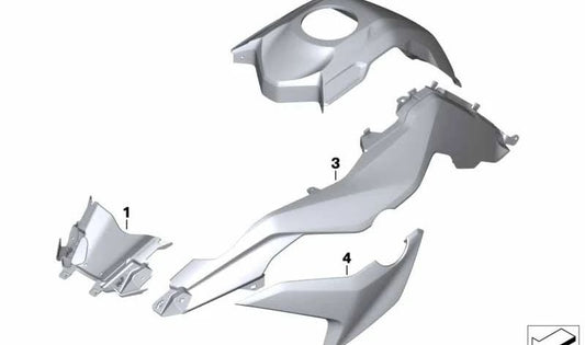 Embellecedor del radiador izquierdo OEM 46638564579 para motos BMW F750GS, F850GS, F900GS... y más. Original BMW Motorrad.